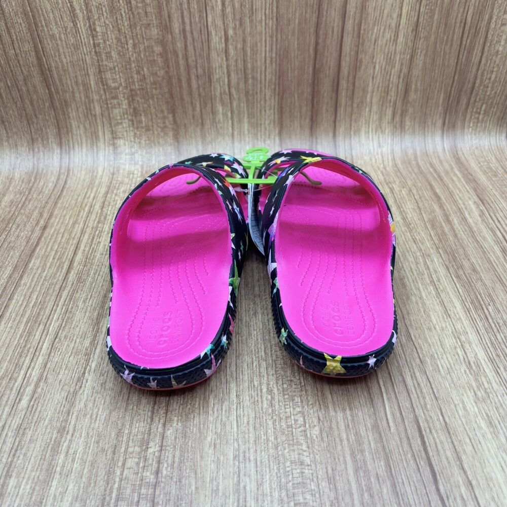 Crocs Classic Star Print Sandal Kids Multicolor Size Junior 5 Slides #979 - Picture 2 of 5
